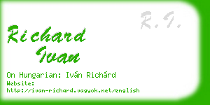 richard ivan business card