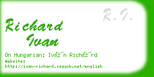 richard ivan business card